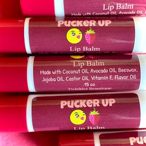 Pucker Up Lip Balm, Beeswax Lip Balm, Lip Moisturizer, Jojoba Avocado and Coconut Oil Lip Balm