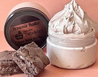 Brownie Batter Body Butter, Whipped Shea Butter, Body Frosting, Chocolate scented body butter, Dessert Scent