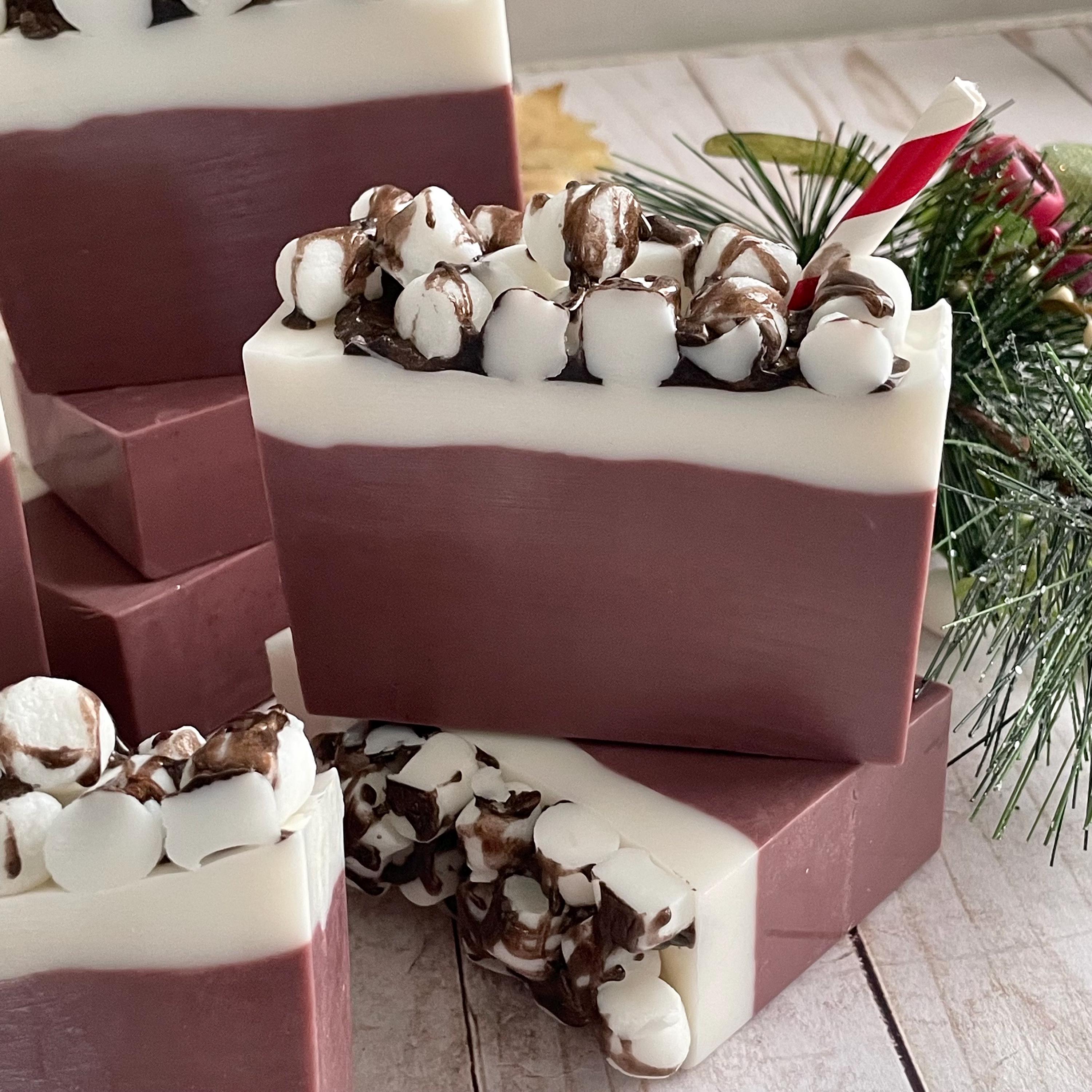 Hot Cocoa Handcrafted Soap, Glycerin Soap Bar, Fall/winter Soap