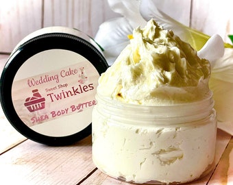 Wedding Cake Body Butter, Whipped Shea Butter, Body Frosting, Cake scented lotion, Dessert body butter, Shea and Cocoa Butter