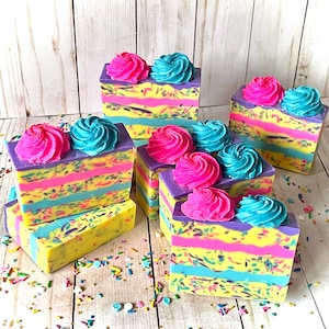 Happy Birthday Cake Handcrafted Soap, Glycerin Soap, Birthday Gift Soap