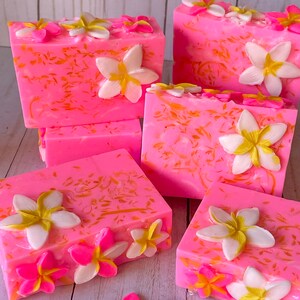 Plumerias In The Breeze Handcrafted Soap, Glycerin Soap Bar, Spring Soap, Gift Soap, Floral Soap image 6