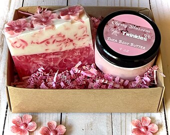 Cherry Blossom Gift Box, Bath and Body Gift, Bath Gift Set, Bath gift for her