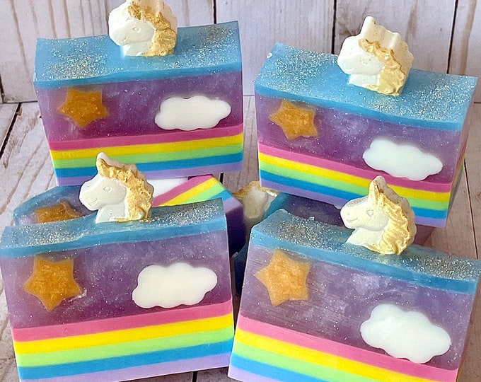 Unicorn Dreams Handcrafted Soap, Soap Bar, Unicorn Gift, Soap for kids, Rainbow Soap