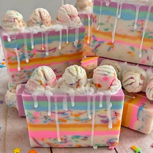 Cake Batter Ice Cream Handcrafted Soap, Glycerin Soap, Dessert Soap, Artisan Soap, Bakery Scents