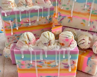 Cake Batter Ice Cream Handcrafted Glycerin Soap, Dessert Scent