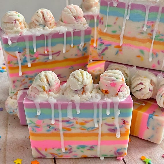 Cake Batter Ice Cream Handcrafted Glycerin Soap, Dessert Scent