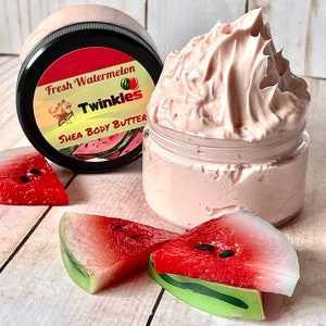 Fresh Watermelon Body Butter, Shea Body Butter, Summer Body Butter, Glitter Body Butter