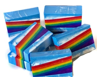 Over the Rainbow Handcrafted Soap, Soap Bar, Rainbow Soap, Gift Soap, Fancy Soap