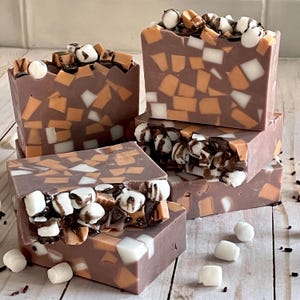 Rocky Road Handcrafted Soap, Glycerin Soap, Dessert Soap, Artisan Soap, Bakery Scents
