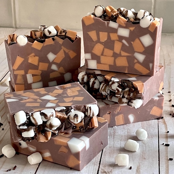 Rocky Road Handcrafted Soap, Glycerin Soap, Dessert Soap, Artisan Soap, Bakery Scents