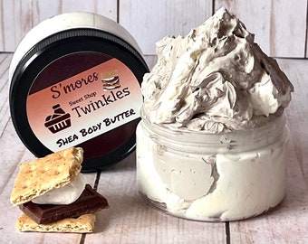 S’mores Body Butter, Whipped Shea Butter, Body Whip, Handmade Body Cream