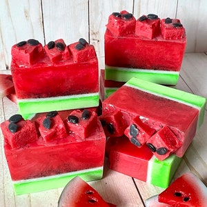 Fresh Watermelon Handcrafted Soap, Bar Soap, Glycerin Soap, Summer Soap, Gift Soap