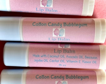 Cotton Candy Bubblegum Lip Balm, Beeswax Lip Balm, Lip moisturizer, Jojoba Avocado and Coconut oil lip balm