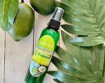Spray de fragancia de coco y lima: Bruma corporal de cítricos tropicales (113 ml)