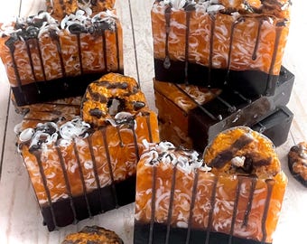 Jabón de postre con caramelo de coco, jabón artesanal de lujo