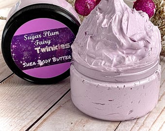 Sugar Plum Fairy Body Butter, Whipped Shea Butter, Christmas Gift, Glitter lotion, Stocking Stuffer