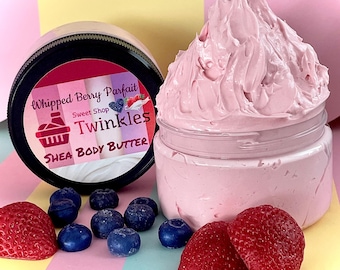 Whipped Berry Parfait Shea Body Butter: Fruity Dessert Scent Moisturizer