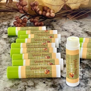 Glazed Pear Lip Balm, Beeswax Lip Balm, Lip Moisturizer, Jojoba Avocado and Coconut Oil Lip Balm, Fall Lip Balm