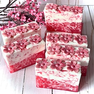 Cherry Blossom Handcrafted Soap, Soap Bar, Gift Soap for her, Flower Soap, Spring Soap