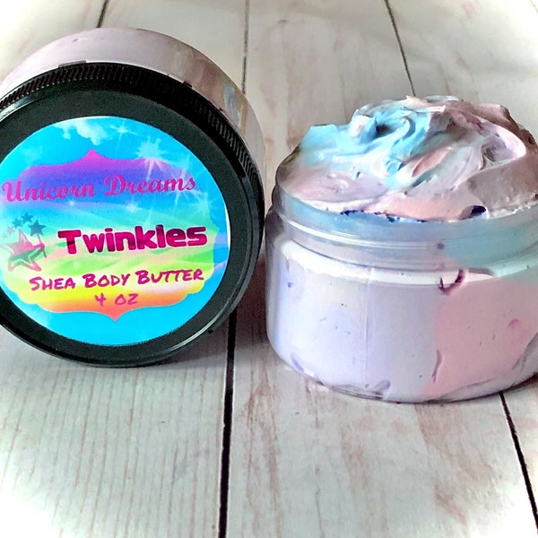 Unicorn Dreams Body Butter, Whipped Shea Butter, Unicorn gift, Homemade Body Cream, Glitter Body Butter