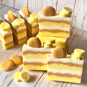 Banana Cream Pudding Handcrafted Soap, Soap Bar, Dessert Soap, Glycerin Soap, Artisan Soap