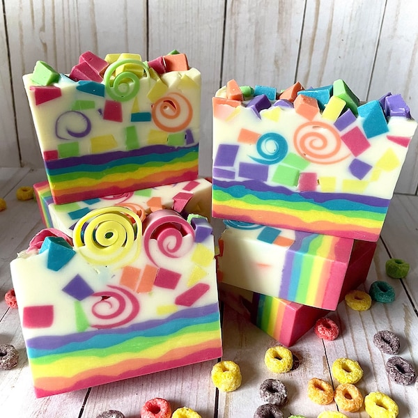 Fruitopia Handcrafted Soap, Glycerin Soap, Bar Soap, Froot Loop Fruity Pebbles Soap