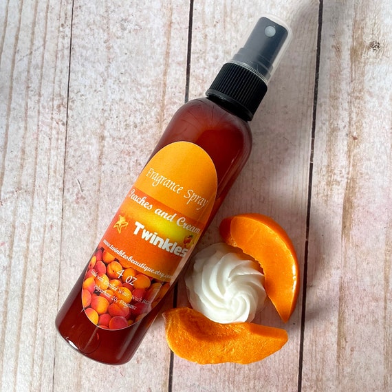 Peaches and Cream Fragrance Spray: Hydrating Body Mist (4 oz), Fruity Cream Scent