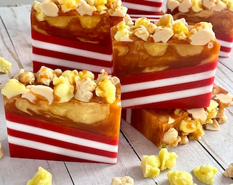 Caramel Popcorn Handcrafted Soap Bar, Artisan Glycerin Soap
