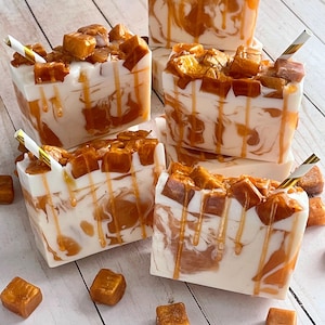 Salted Caramel Milkshake Handcrafted Soap, Soap Bar, Dessert Soap, Fancy Soap