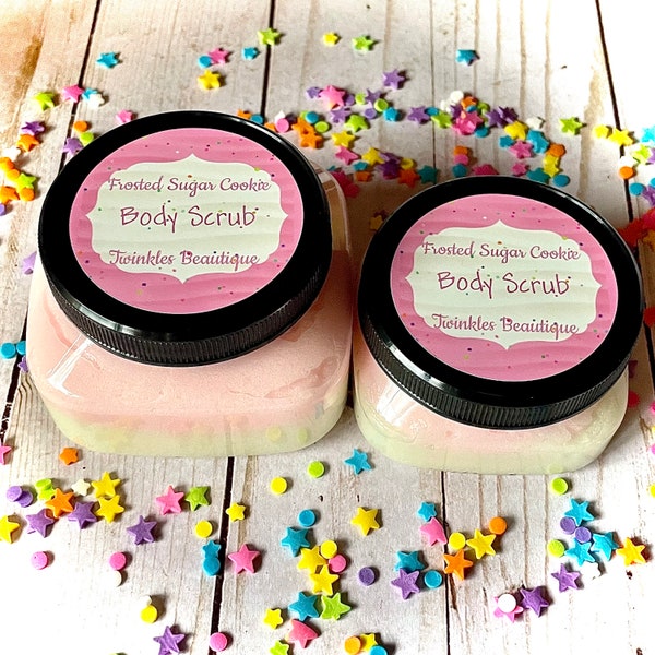 Frosted Sugar Cookie Body Scrub, NEW EMULSIFIED FORMULA, Sugar Scrub, Body Polish, Natural skin care, Shea Sugar Scrub