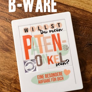 B-WARE mit kleinem Fehler SCHIEBEPUZZLE Patenonkel, mit Karte DIN A6,
