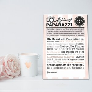 PAPARAZZI KARTEN, 50 Stück, DIN A6, Rosé Fotospiel für Eure Hochzeit image 3