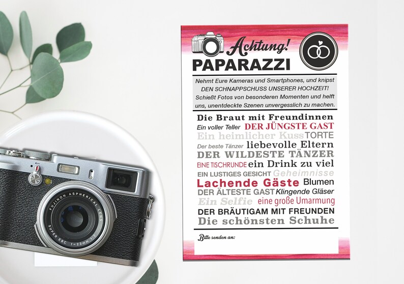 PAPARAZZI KARTEN, 50 Stück, DIN A6, Weiß/Rot Fotospiel Bild 2