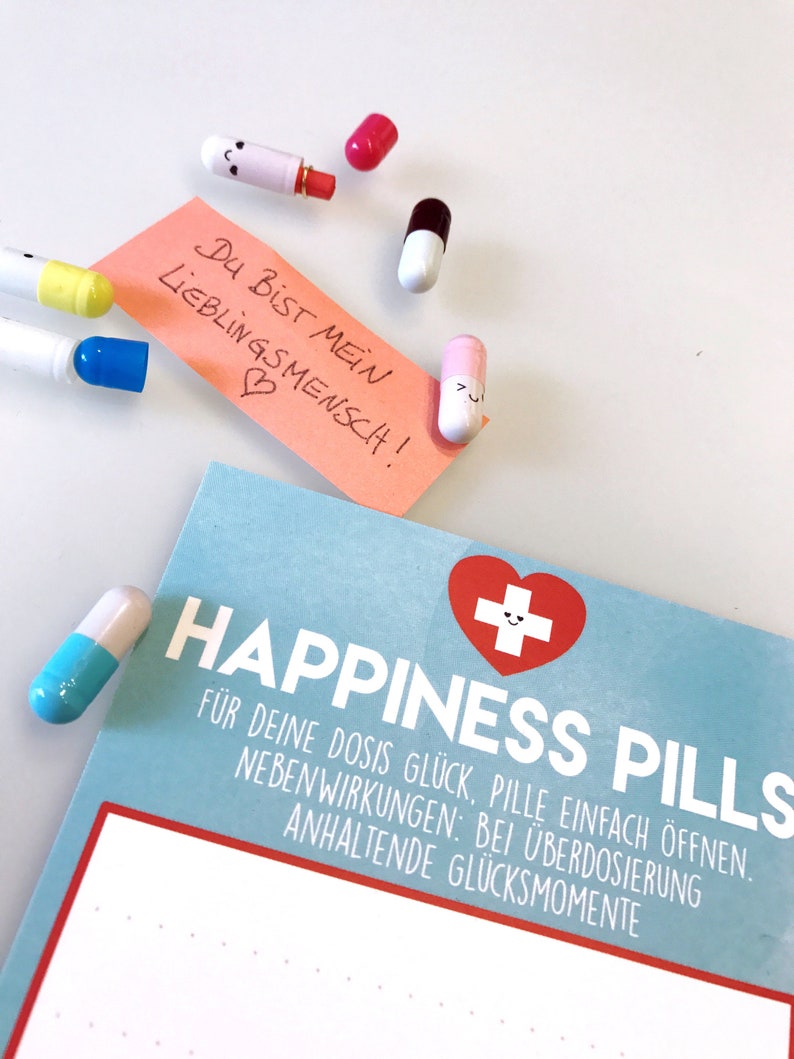 HAPPINESS PILLS Karte mit 10 Message Pillen image 4