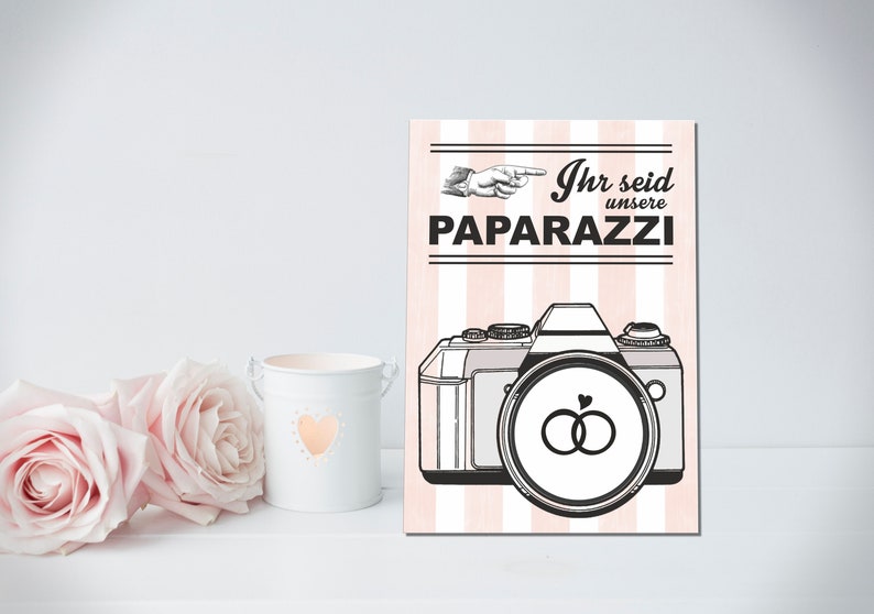 PAPARAZZI KARTEN, 50 Stück, DIN A6, Rosé Fotospiel für Eure Hochzeit image 2