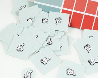 STICKERSET -DAUMEN-, 100 Stück für den Verstärkerplan