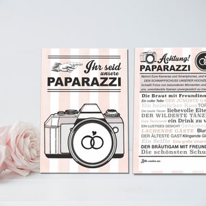 PAPARAZZI KARTEN, 50 Stück, DIN A6, Rosé Fotospiel für Eure Hochzeit image 1