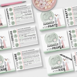 PAPARAZZI KARTEN Set, DIN A6, Hochzeitsspiel für Eure Hochzeit