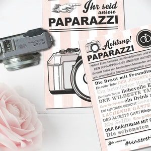 PAPARAZZI KARTEN, 50 Stück, DIN A6, Rosé Fotospiel für Eure Hochzeit image 4