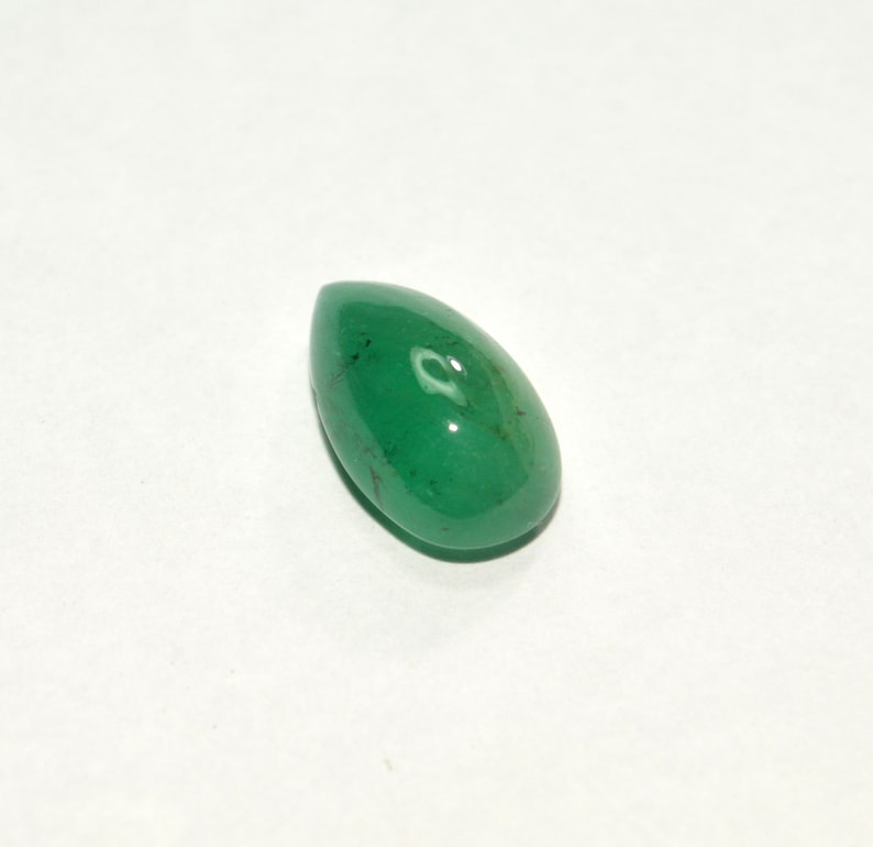 8.65 Carat Natural Beautiful Zambian Pear Cabochon Emerald Loose Gemstone 17.00X10.00 MM IZ 166