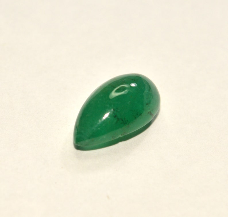 8.65 Carat Natural Beautiful Zambian Pear Cabochon Emerald Loose Gemstone 17.00X10.00 MM IZ 166