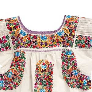 Vintage San Antonino Blouse Mexican Wedding Blouse juvenile Hand Embroidered Dress Huipil