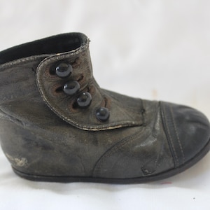 Antique Button Leather Baby Shoes - Etsy