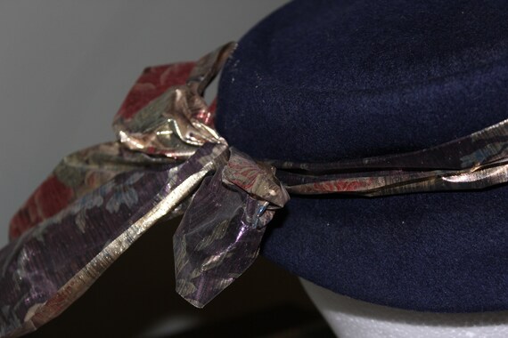 Wool Pill Box Mid Century Women's Hat- Vintage Na… - image 3