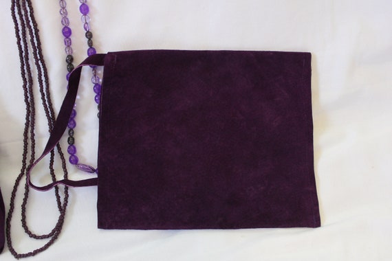 Vintage Purple Suede Handmade Purse and Handbag - image 6