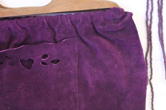 Vintage Purple Suede Handmade Purse and Handbag - image 3