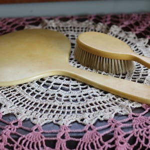Vintage Hand Mirror and Brush Dresser Set