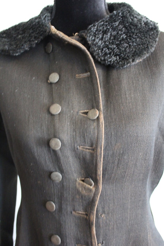 Beautiful Vintage Handmade Wool Over Coat with Fa… - image 3