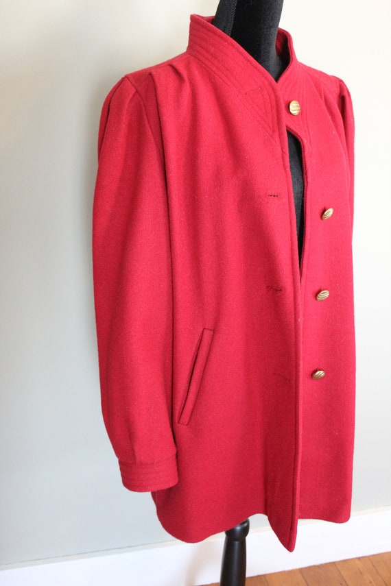 Vintage Red Women's Wool Outer Coat - image 8